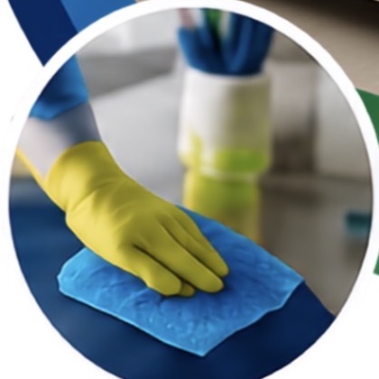 Beravo cleaner wiping a surface